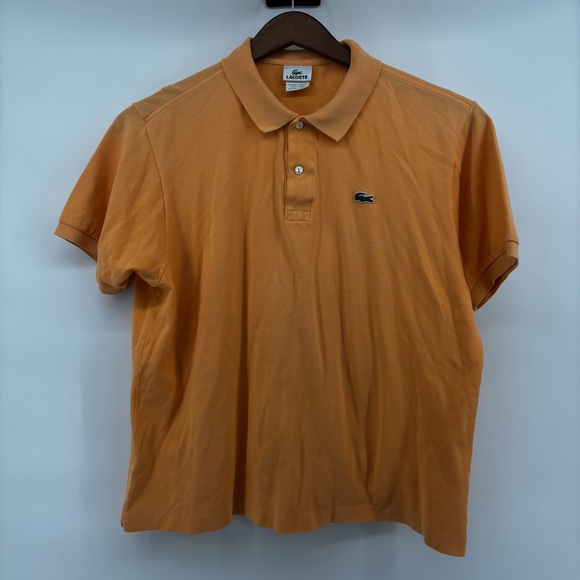 Lacoste Other - Lacoste Mens Peach/Orange Short Sleeve Preppy Polo Size 7